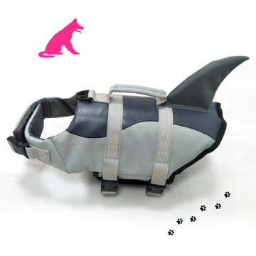 Botão impresso em forma de tubarão Colete salva-vidas para cães